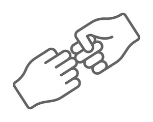 Fist, friendship, hands icon. Element of friendship icon. Thin line icon for website design and development, app development. Premium icon on white background