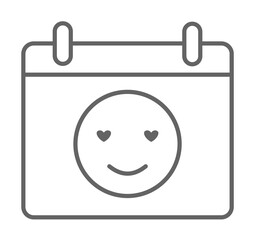 Calendar, smile icon. Element of friendship icon. Thin line icon for website design and development, app development. Premium icon on white background