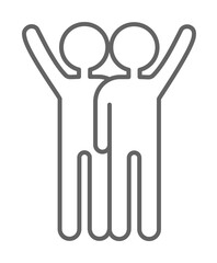 Friends, brotherhood icon. Element of friendship icon. Thin line icon for website design and development, app development. Premium icon on white background