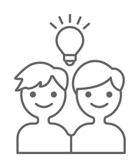 Friends, idea, creative icon. Element of friendship icon. Thin line icon for website design and development, app development. Premium icon on white background