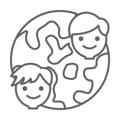 Globe, friends, internet icon. Element of friendship icon. Thin line icon for website design and development, app development. Premium icon on white background