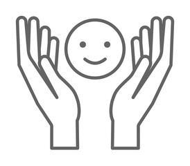 Hand, smile, friends icon. Element of friendship icon. Thin line icon for website design and development, app development. Premium icon on white background