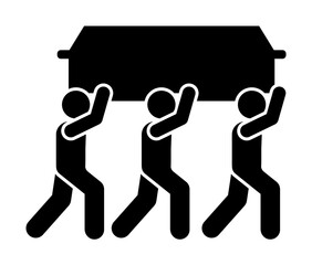 Mans funeral coffin burial carry icon. Element of pictogram death illustration