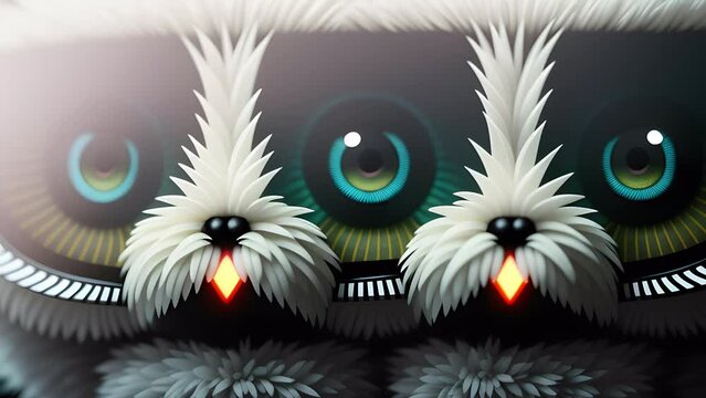 Shaggy hairy woolen cute spider, created with the help of artificial intelligence, AI generative.