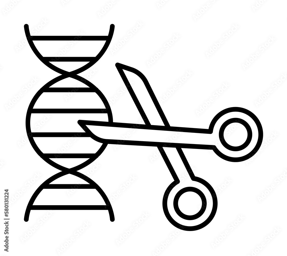 Aufkleber dna, scissors icon. simple line, outline of gene modification icons for ui and ux, website or mobile