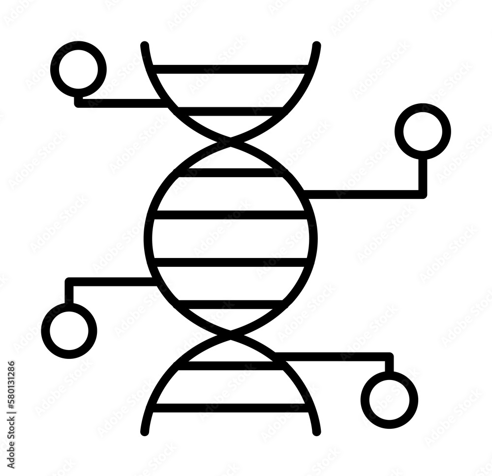 Poster dna, system icon. simple line, outline of gene modification icons for ui and ux, website or mobile a