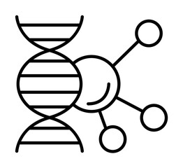 DNA, atom icon. Simple line, outline of gene modification icons for ui and ux, website or mobile application on white background
