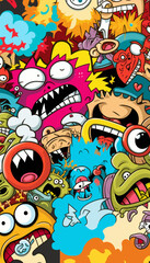 Crazy cartoon vector , poster , multipurpose illustration