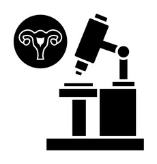 Microscope uterine, analysis icon. Simple gynaecology icons for ui and ux, website or mobile application on white background