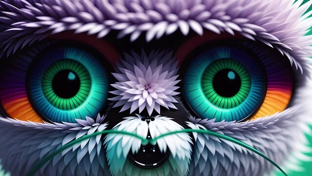 Shaggy hairy woolen cute spider, created with the help of artificial intelligence, AI generative.