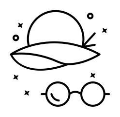 Hat glasses summer icon. Element of Hawaii icon on white background