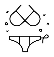 Bikini summer swimsuit icon. Element of Hawaii icon on white background