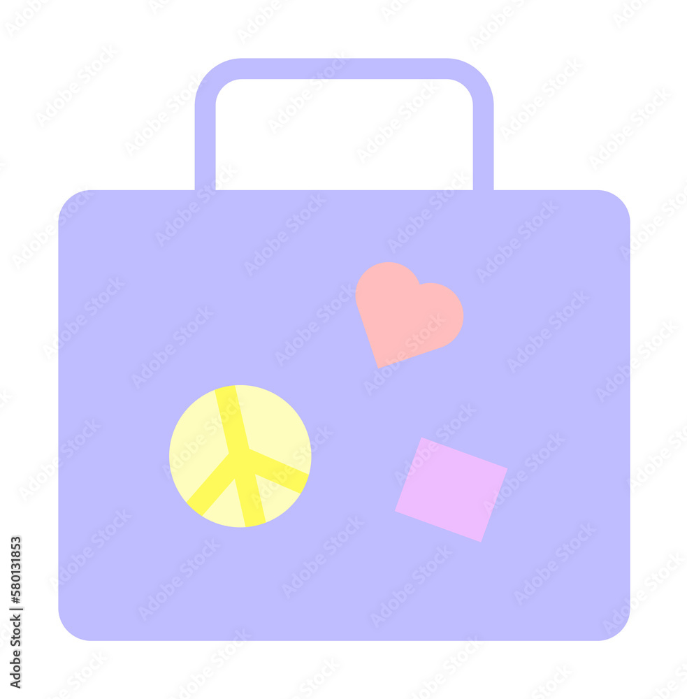 Poster briefcase, stickers icon. simple color elements of flower children icons for ui and ux, website or m