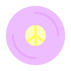 Peace, vinyl icon. Simple color elements of flower children icons for ui and ux, website or mobile application on white background