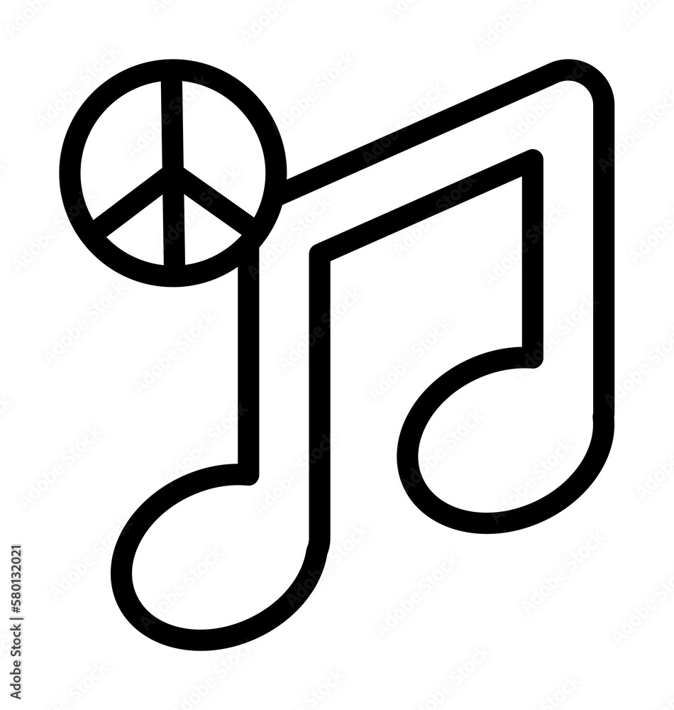 Poster note, peace icon. simple line, outline elements of flower children icons for ui and ux, website or m