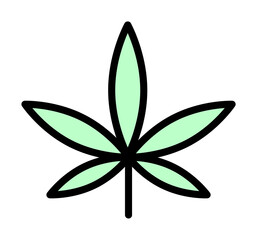 Marijuana, plant icon. Simple color with outline elements of flower children icons for ui and ux, website or mobile application on white background