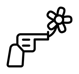 Revolver, flower icon. Simple line, outline elements of flower children icons for ui and ux, website or mobile application on white background