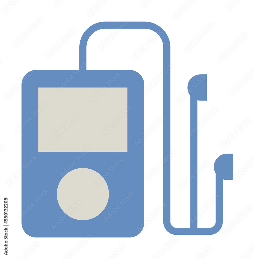 Poster music player, technology icon. simple color elements of hipster style icons for ui and ux, website o