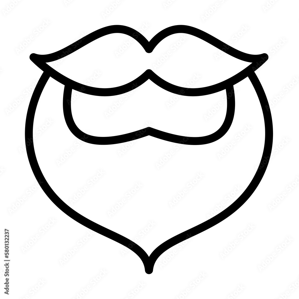 Aufkleber beard, mustache icon. simple line, outline elements of hipster style icons for ui and ux, website or