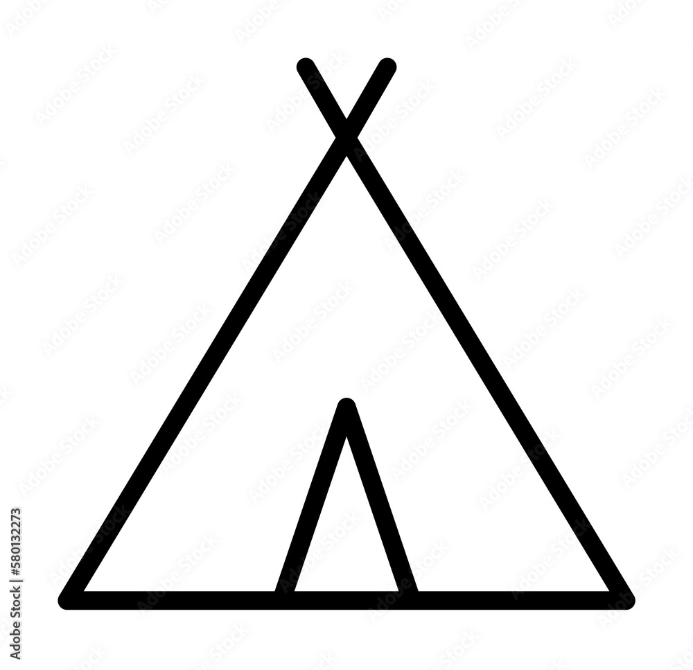 Poster tent icon. simple line, outline elements of hipster style icons for ui and ux, website or mobile app