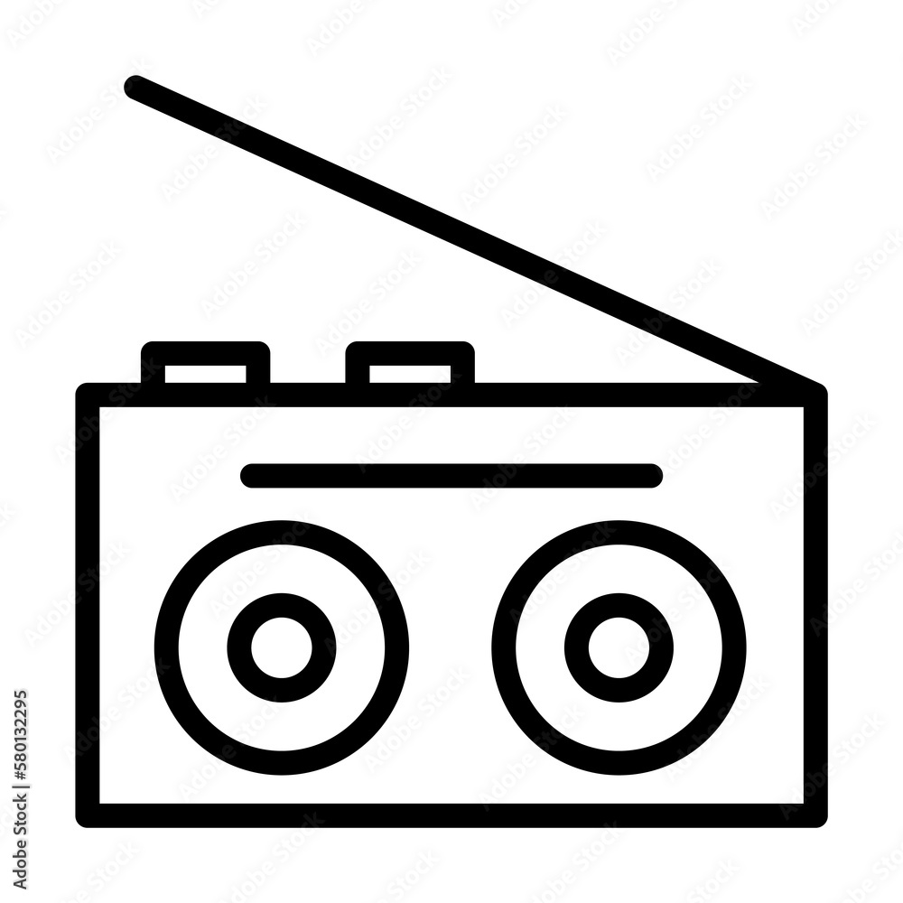 Poster record player, technology icon. simple line, outline elements of hipster style icons for ui and ux, 