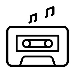 Cassette, music icon. Simple line, outline elements of hipster style icons for ui and ux, website or mobile application on white background