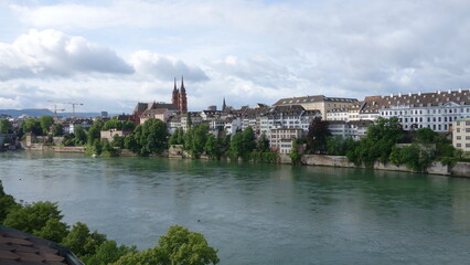 Basel Rhein River Banks