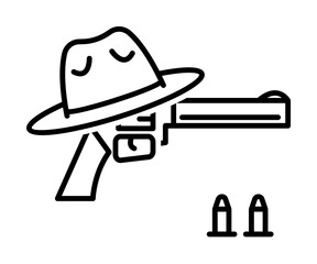 Gun icon. Element of historical games icon on white background