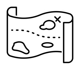 Treasure map icon. Element of historical games icon on white background
