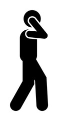 Man, walking, talking phone icon. Element of human use phone. Premium quality graphic design icon. Signs and symbols collection icon for websites, web design, mobile app on white background