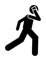 Man, run, talking phone icon. Element of human use phone. Premium quality graphic design icon. Signs and symbols collection icon for websites, web design, mobile app on white background