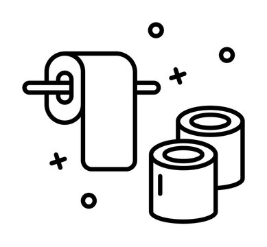 Toilet paper roll cleaning icon. Element of hygiene icon on white background
