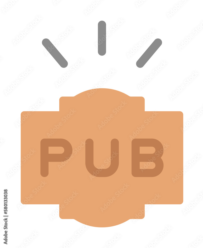 Poster pub sign, label icon. simple color elements of international beer day icons for ui and ux, website o