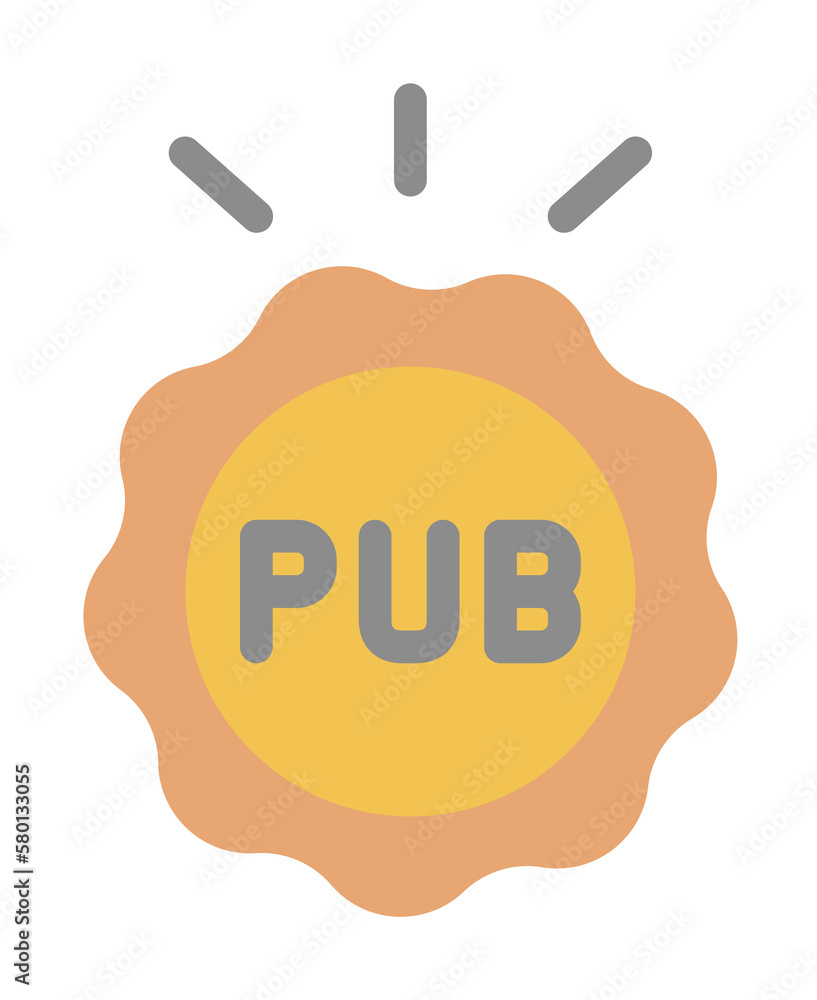 Poster pub sign, label icon. simple color elements of international beer day icons for ui and ux, website o