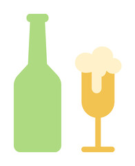 Beer bottle, goblet icon. Simple color elements of international beer day icons for ui and ux, website or mobile application on white background