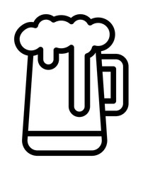 Beer stein icon. Simple line, outline elements of international beer day icons for ui and ux, website or mobile application on white background