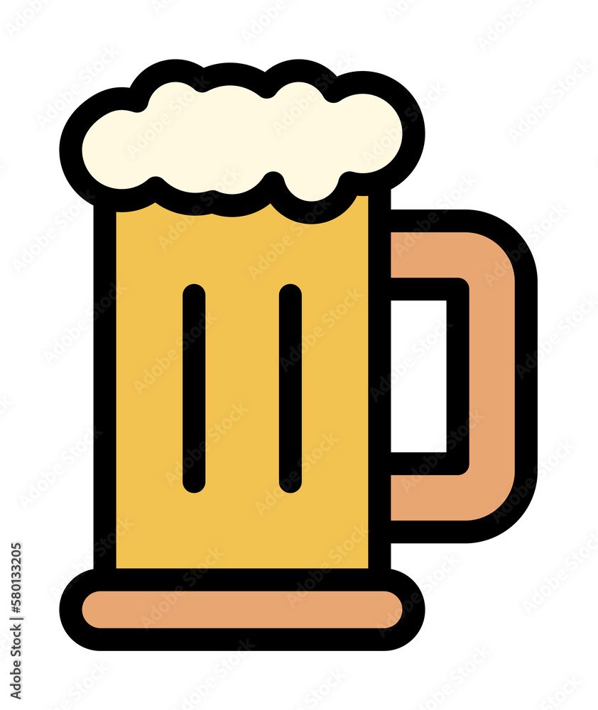 Poster beer stein icon. simple color with outline elements of international beer day icons for ui and ux, w