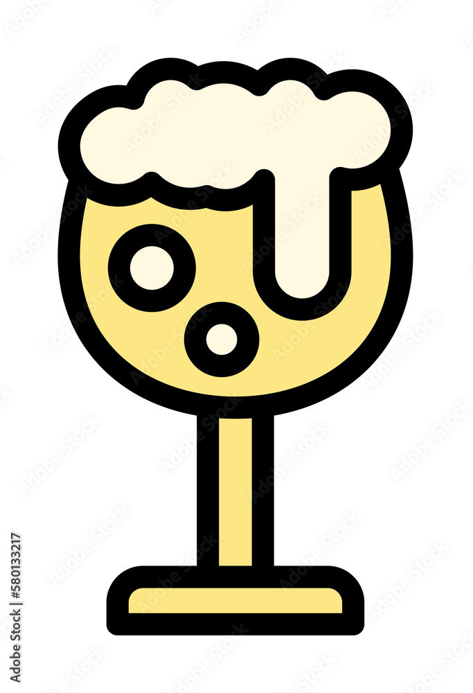 Poster goblet, beer icon. simple color with outline elements of international beer day icons for ui and ux,