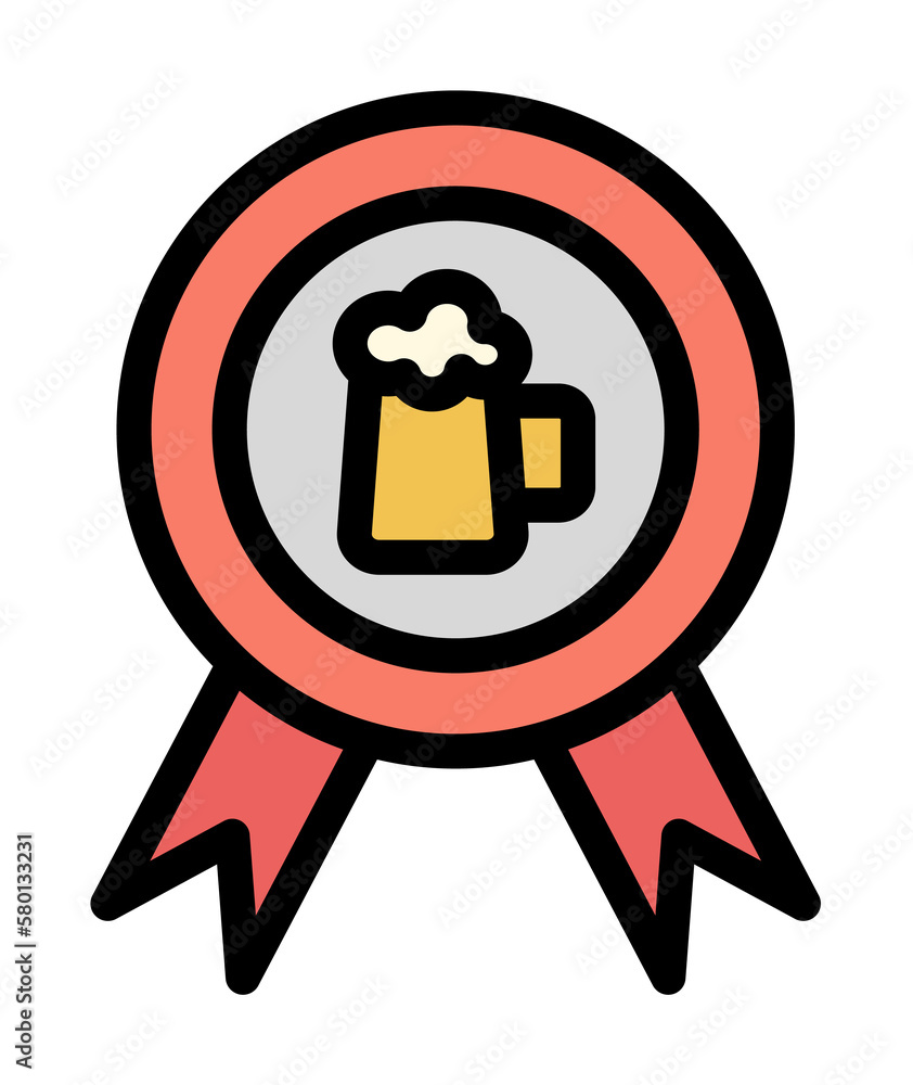 Poster beer, label icon. simple color with outline elements of international beer day icons for ui and ux, 