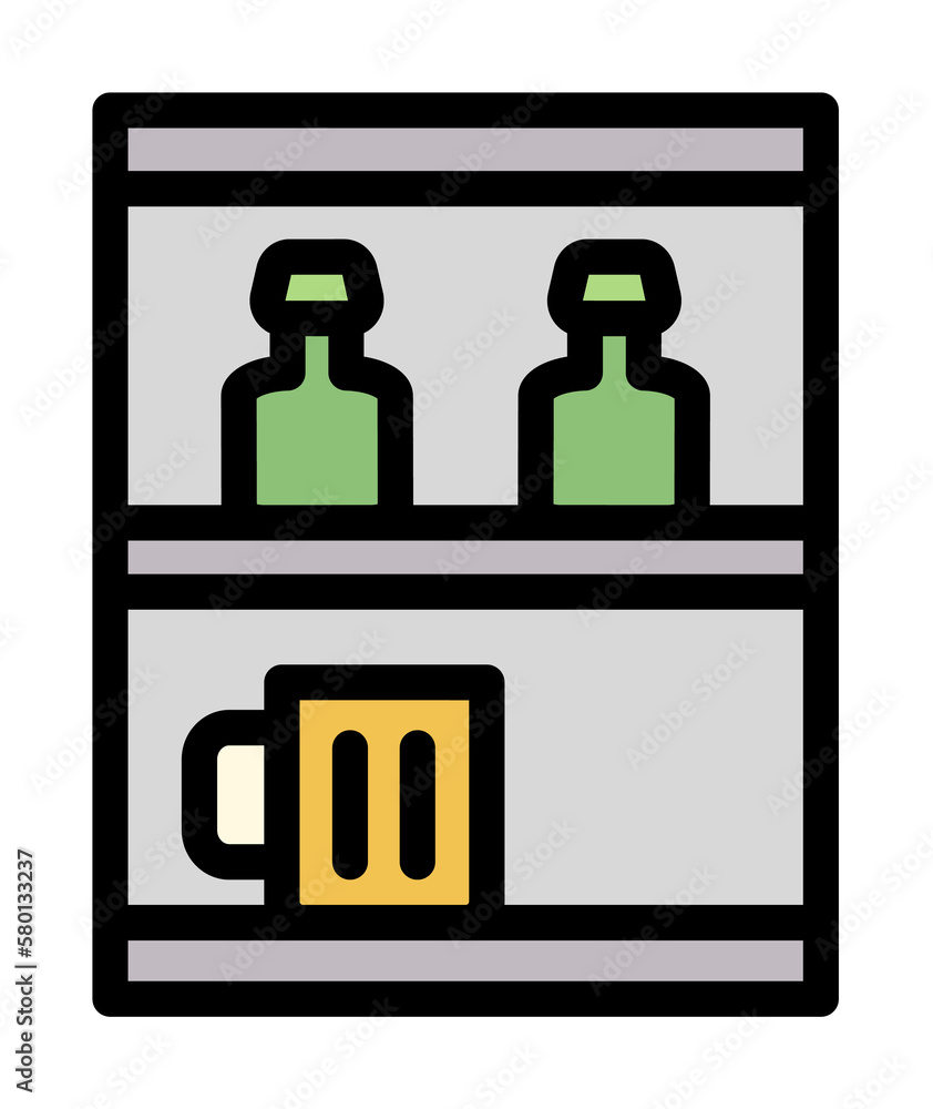 Poster beers, goblets, shelf icon. simple color with outline elements of international beer day icons for u