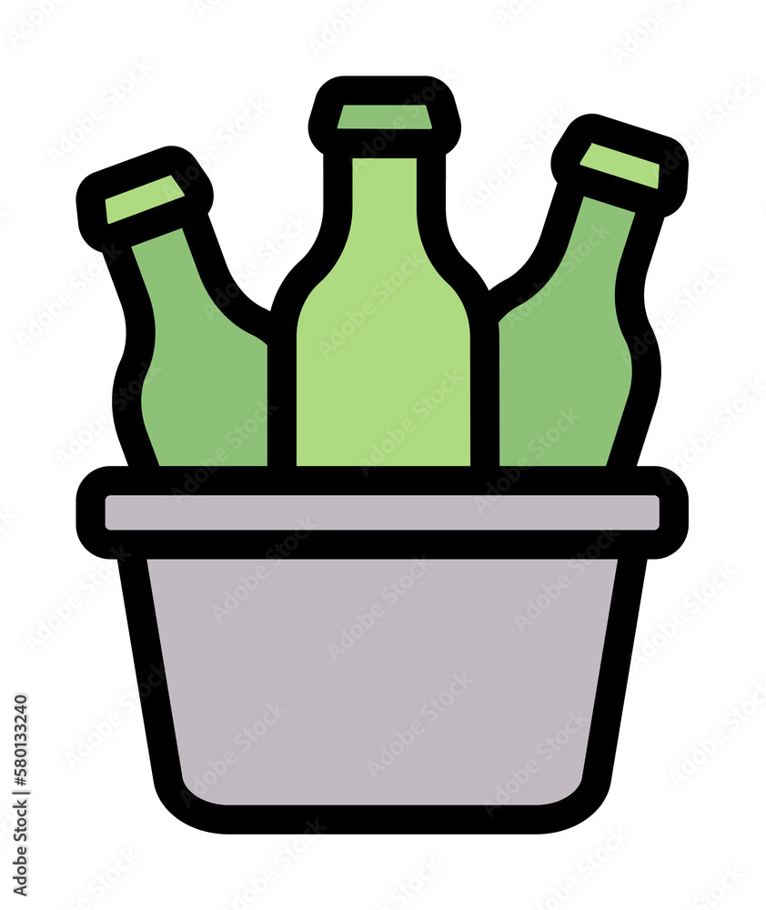 Aufkleber ice box, beers icon. simple color with outline elements of international beer day icons for ui and u