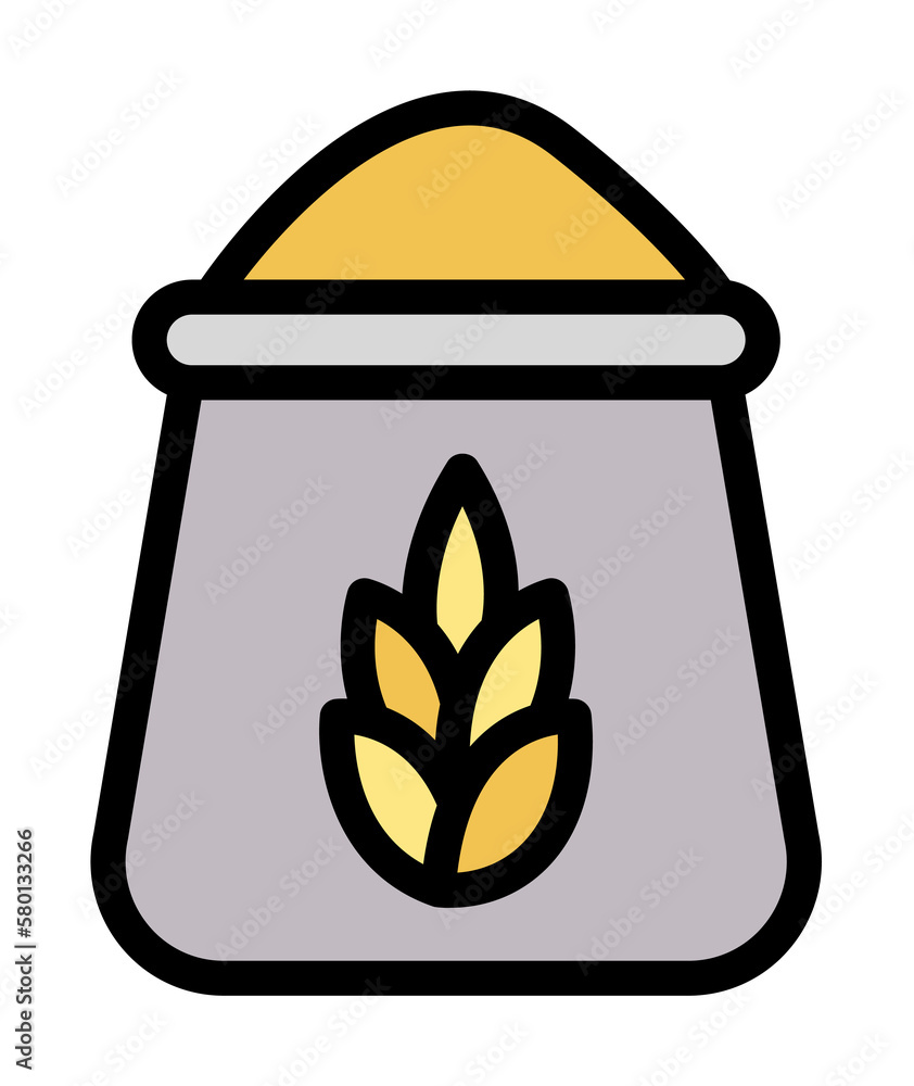Poster spike sack, beer icon. simple color with outline elements of international beer day icons for ui and