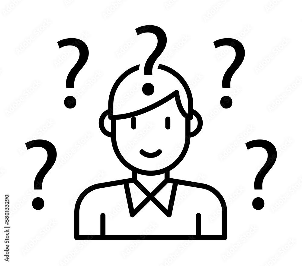 Poster question icon. element of interview icon on white background