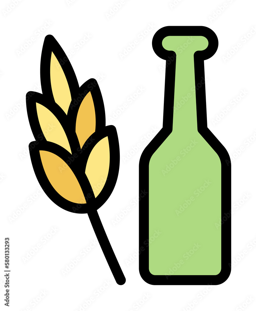Poster spike, beer bottle icon. simple color with outline elements of international beer day icons for ui a