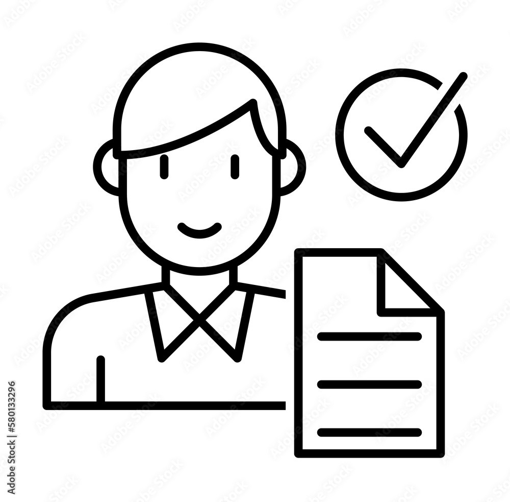 Poster hiring icon. element of interview icon on white background