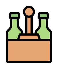 Beer box, beers icon. Simple color with outline elements of international beer day icons for ui and ux, website or mobile application on white background