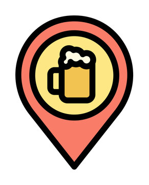 Placeholder, pub icon. Simple color with outline elements of international beer day icons for ui and ux, website or mobile application on white background