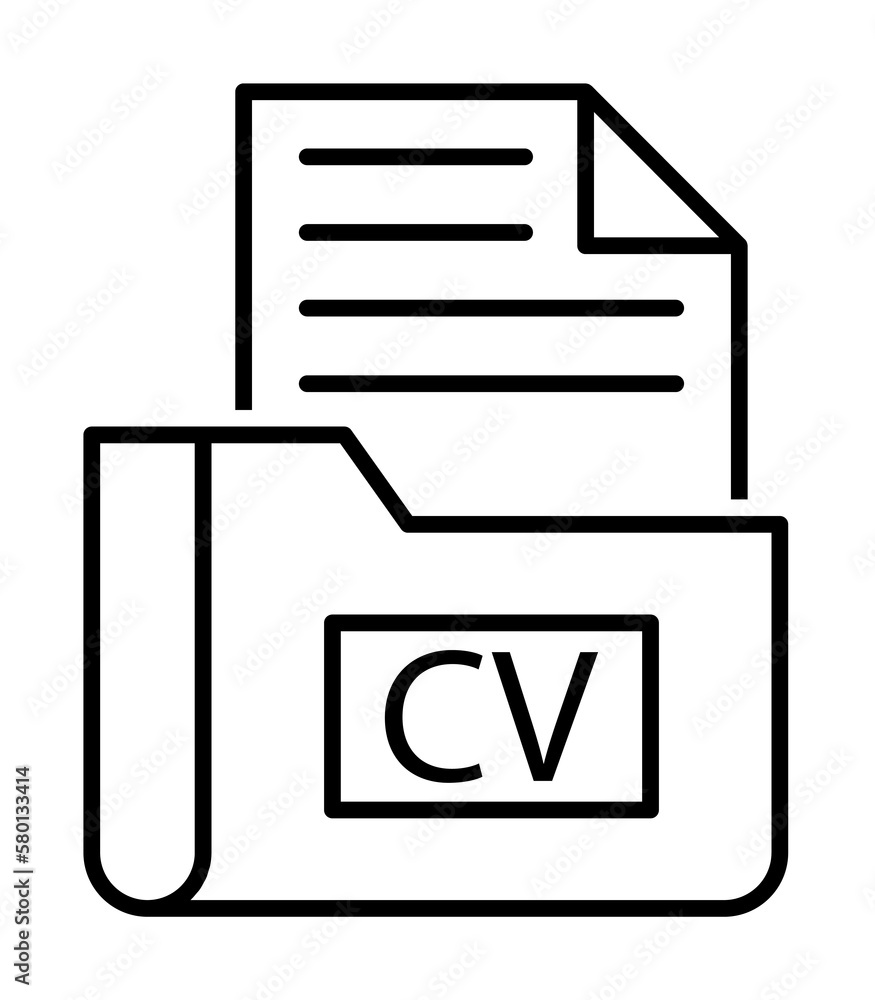Poster cv icon. element of interview icon on white background