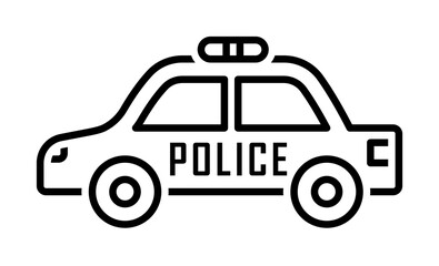 Police car icon. Element of legal services thin line icon on white background