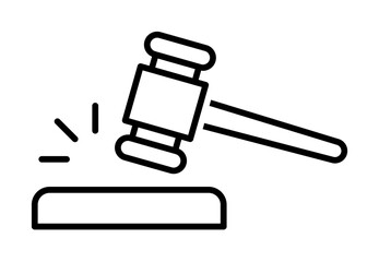 Gavel icon. Element of legal services thin line icon on white background